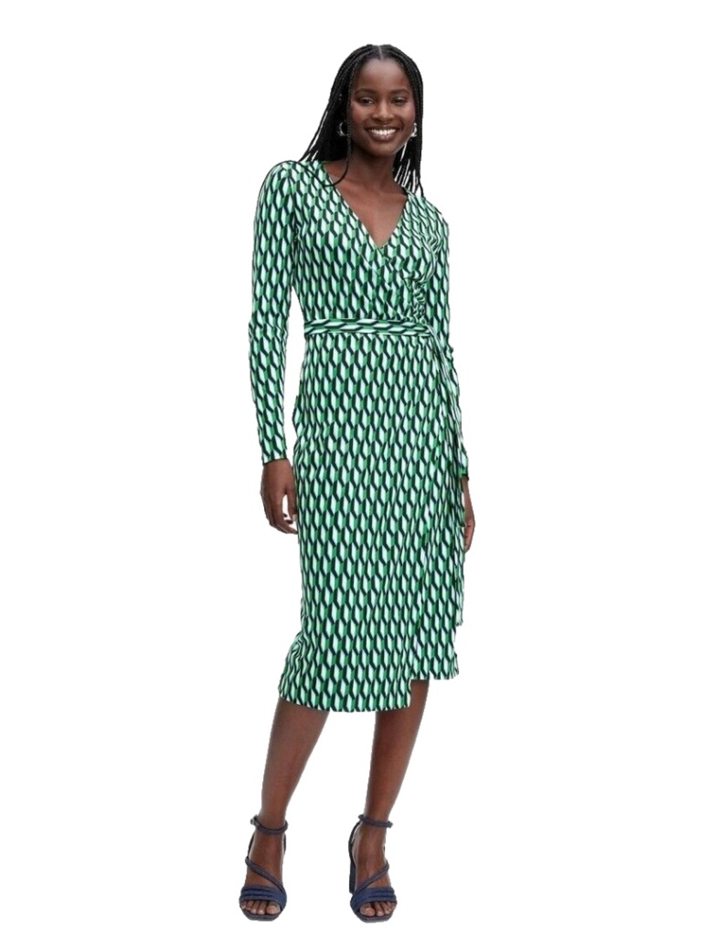 ✨NWT✨ Diane von Furstenberg x Target Arrow Geo Green Midi Wrap Dress